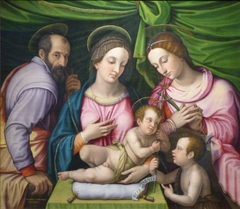 La Sainte Famille avec le petit saint Jean-Baptiste et sainte Catherine by Giovanni Capassini
