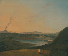 Lago d'Agnano with Vesuvius in the distance by Richard Wilson