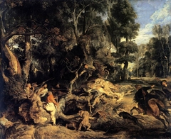 Landscape with Boar Hunt by Peter Paul Rubens