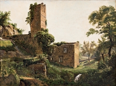 Landscape with ruins by Wilhelm Marstrand