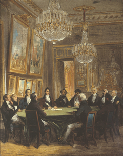Le duc d'Orléans signant la proclamation de la lieutenance générale du royaume, le 31 juillet 1830, au Palais-Royal by Joseph-Désiré Court