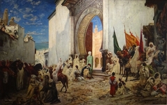 Le schérif de Oussan (Maroc) entre à la mosquée