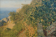 Ligurian vegetation in Riomaggiore by Telemaco Signorini