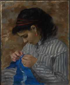 Lise Sewing by Auguste Renoir