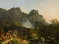 Lodore Waterfall, near Keswick by Philip James de Loutherbourg