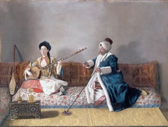 M. Levett et Mlle. Hélène Glavany en costume turc
