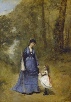 Madame Stumpf and Her Daughter by Jean-Baptiste-Camille Corot