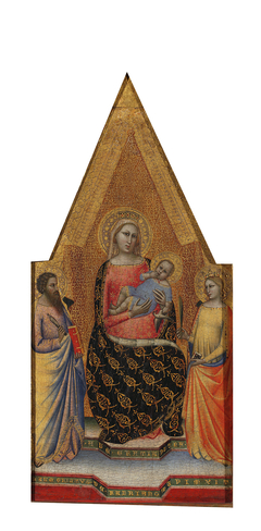 Madonna and Child enthroned with two Saints, Crucifixion by Allegretto Nuzi