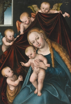 Madonna and Child with Infant Saint John the Baptist and Angels by Lucas Cranach the Elder
