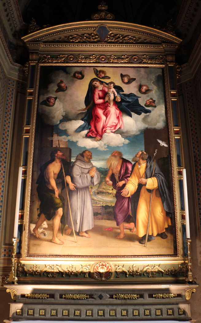 Madonna con il Bambino in gloria e i santi Giovanni Battista, Francesco, Girolamo e Giuseppe