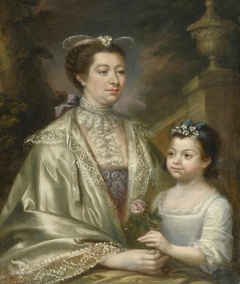 Margaret Wynne, Mrs Henry I Bankes (1724-1822) and her daughter Anne Bankes (1759-1778), as a child by Richard Roper