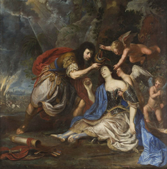 Mortally wounded Clorinda baptized by Tancred by Jan de Herdt