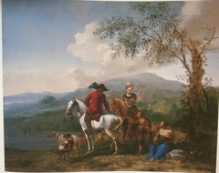 Mountain Landscape with Horsemen and Shepherds