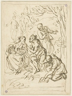 Mythologische of allegorische voorstelling met zes figuren by Carlo Maratti