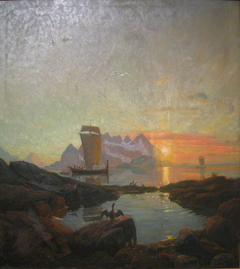 Nordland-boat in the midnight sun