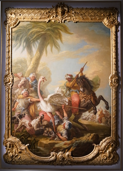 Ostrich hunt by Charles-André van Loo