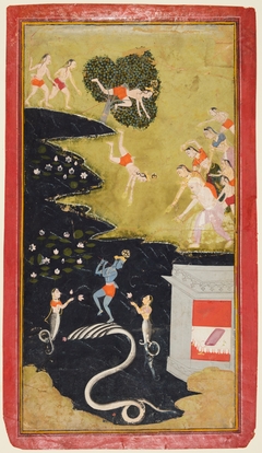 Page from a Bhagavata Purana: Krishna quells the Snake demon, Kaliya by Anonymous