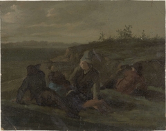 Peasants Resting in a Meadow by Simon Andreas Krausz