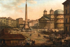 Piazza in front of the Pantheon by Bernardo Bellotto