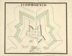 Plattegrond van het Fort Uitermeer, ca. 1701-1715 by Samuel Du Ry de Champdoré