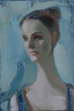 Portrait girl with a bird by Miroslava Perevalska
