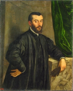 Portrait of a Man Dressed in Black by Jan van Calcar