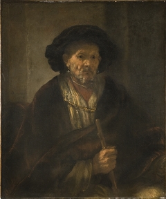 Portrait of a man with cane