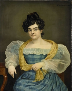 Portrait of Adriana Johanna van Wijck, Wife of Johannes Ploos van Amstel by Petrus van Schendel
