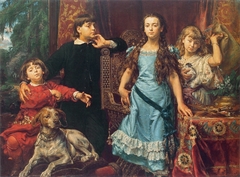 Portrait of the artist's four children by Jan Matejko