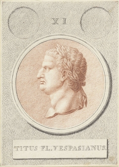 Portretmedaillon van Titus, Romeins keizer by Jan Caspar Philips
