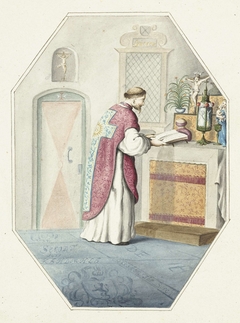 Priester bij een altaar by Gesina ter Borch