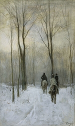 Riders in the Snow in the Haagse Bos