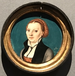 Round Portrait of Katharina von Bora, wife of Martin Luther by Lucas Cranach the Elder