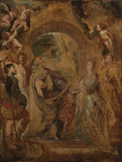 Saint Gregory the Great with Saints Maurus and Papianus, and Saint Domitilla with Saints Nereus and Achilleus