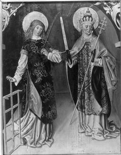 Saint Laurence and pope Sixtus II by Oberdeutsch um 1490