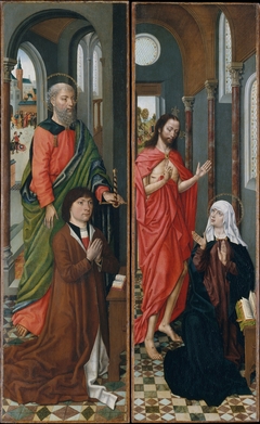 Saint Paul with Paolo Pagagnotti; Christ Appearing to His Mother by Master of the Cologne legend of St Ursula