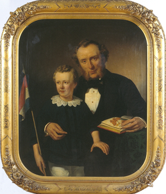 Samuel Constant Snellen van Vollenhoven (1816-1880) met zijn zoon Joan Samuel by Paul Tétar van Elven