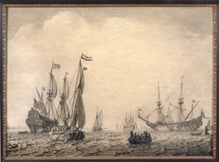 Scheepvaart op de rede van Vlissingen by Ludolf Backhuysen II