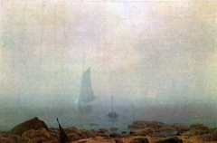 Sea beach in the fog by Caspar David Friedrich