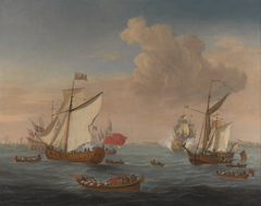 Ships in the Thames Estuary near Sheerne by Isaac Sailmaker