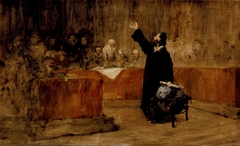 Sketch for a Picture (Christopher Columbus before the Council of Salamanca) by William Merritt Chase