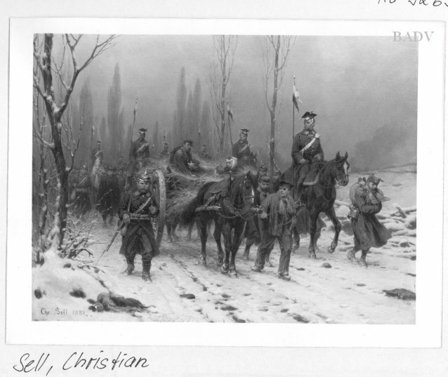 Soldiers in winter scenery