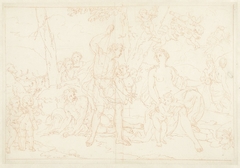 Staande jongeman (Paris?) bij zittende Venus by Louis Fabritius Dubourg