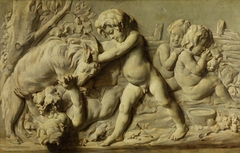 Still life depicting the bas-relief Autumn by Bouchardon