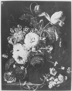 Still Life of Flowers in a Vase with a Bird's Nest by Jan van Huysum