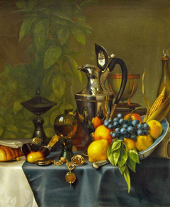 Still Life with Fruit and Silver Can (Stilleven met vruchten en zilveren kan) by Petrus Kiers