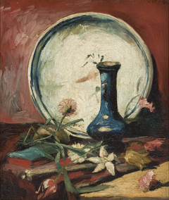 Still Life with Plate, Vase and Flowers