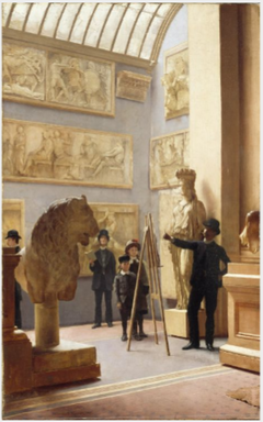 Taking Measurements - The Artist Copying a Cast in the Hall of the National Gallery of Ireland by Richard Moynan