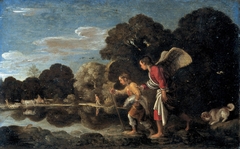 The angel and Tobias with the fish by Adam Elsheimer