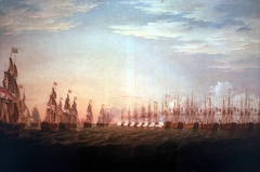 The Battle of the Nile, 1 August 1798: Beginning of the Action by Thomas Whitcombe